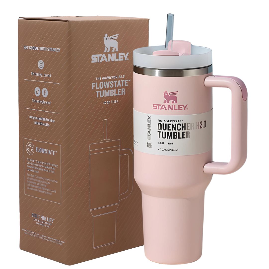 Stanley Pink Quencher Flowstate 40 OZ Tumbler Cup