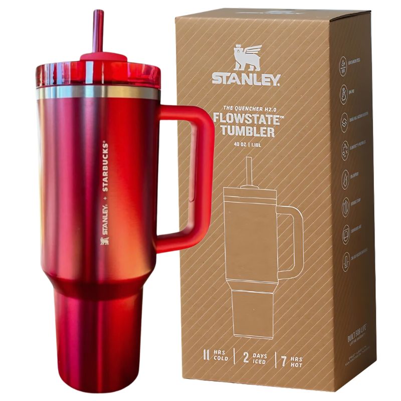 Stanley Tumbler With Handle and Straw Lids Stainless Steel (40oz)