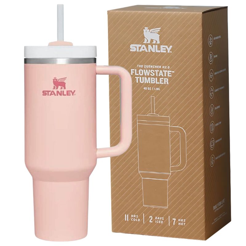 Stanley Tumbler With Handle and Straw Lids Stainless Steel (40oz)