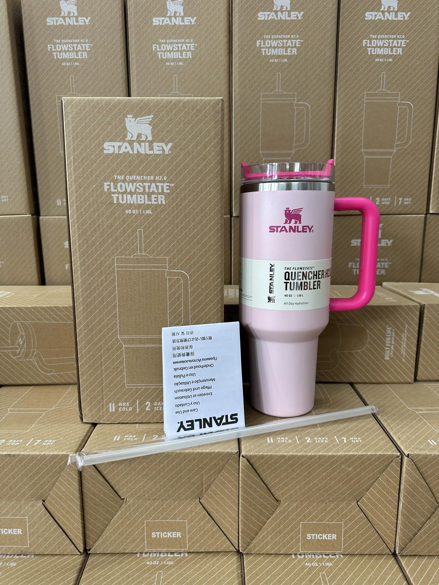 Stanley 40oz Quencher H2.0 Tumbler Pink