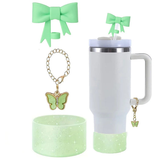 Glitter Tumbler Accessories with Charm